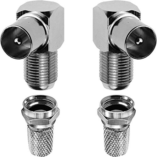 Digital TV Connectors (2 x 90° Male + F-Connectors)