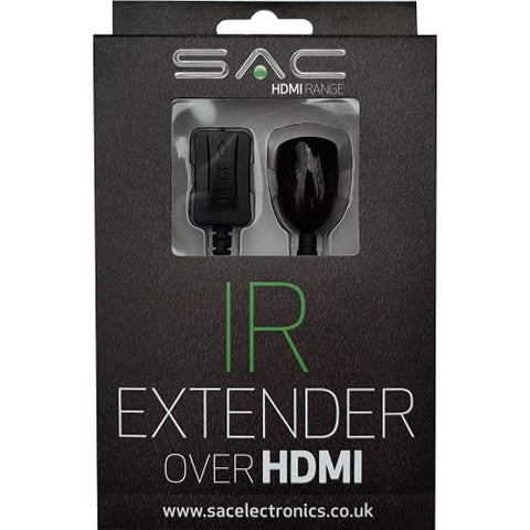 1STec IR Infrared Remote Control Signal Repeater Extender System Kit over HDMI Cable with 1 Receiver + 1 Emitter Socket & Port for TV DVD Sky Magic Eye Blaster to Set Top Box in Enclosed Cupboard