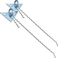 1STec 2 x Heavy Duty BT Droprire Triangular Wall Bracket 22 with circle loop + Overhead dead end clamp for Telephone Cable Garden Catenary Wire Suspension Turnbuckle Installation in Concrete Masonry