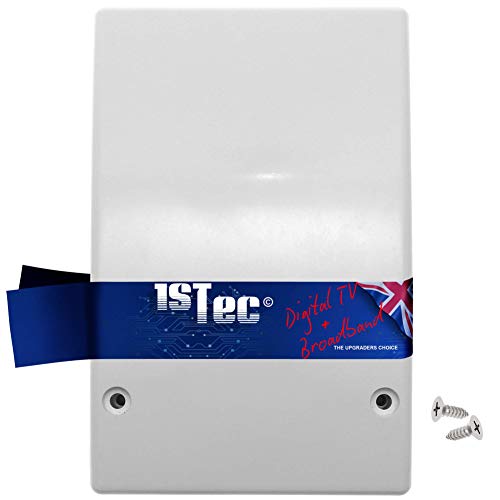 1STec White Internal Virgin Media Wall Box Housing for 2-Way Splitter Outlet or Isolators Suitable for use on TiVo V6 Digital TV & as Used by Super Fast 2 3 Superhub Broadband Cable Modems (Indoor)