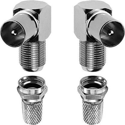 Digital TV Connectors (2 x 90° Male + F-Connectors)