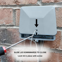Grey BT66B External use Junction Box Electrical Enclosure to fit on Wall/Eaves for Outdoor Telephone Wiring Overhead Drop-wire Jellys/Gel Crimp Housing Openreach Broadband Main Dropwire Supply Lead