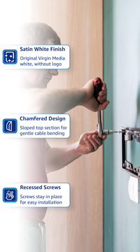 1STec White Internal Virgin Media Wall Box Housing for 2-Way Splitter Outlet or Isolators Suitable for use on TiVo V6 Digital TV & as Used by Super Fast 2 3 Superhub Broadband Cable Modems (Indoor)