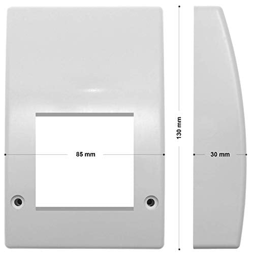 1STec Genuine Virgin Media Plain White Internal use Empty Wall Box + Blanking Plate for 2 x Standard 50mm 25mm Euro Modules Suitable for Isolators Sky Q Twin Shotgun Cable F-connectors Plain Modular