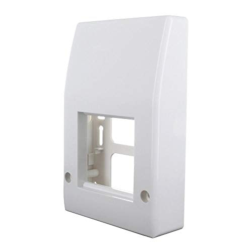 1STec Genuine Virgin Media Plain White Internal use Empty Wall Box + Blanking Plate for 2 x Standard 50mm 25mm Euro Modules Suitable for Isolators Sky Q Twin Shotgun Cable F-connectors Plain Modular