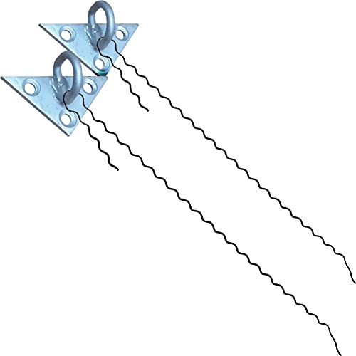 1STec 2 x Heavy Duty BT Droprire Triangular Wall Bracket 22 with circle loop + Overhead dead end clamp for Telephone Cable Garden Catenary Wire Suspension Turnbuckle Installation in Concrete Masonry