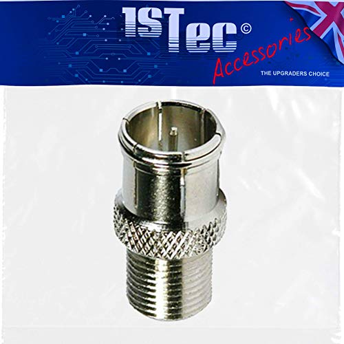 1STec Quick Fit or Slide Over Threaded F-Connector Adaptor For Converting Screw On Digital Virgin Media Modem Leads or Sky Q/Plus Shotgun WF65 Cables to Fast Easy Grip Push on Type