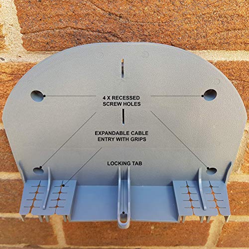 1STec Large External Virgin Media Big Junction Box for Housing Telephone TV Superhub Modem Leads Electrical Connections on External Wall Joining 2/3 Way F-Connector Splitters to Main Outside Drop Wire