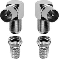 Digital TV Connectors (2 x 90° Male + F-Connectors)