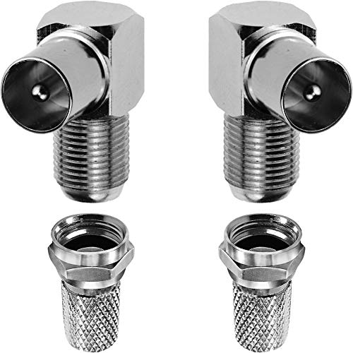 Digital TV Connectors (2 x 90° Male + F-Connectors)