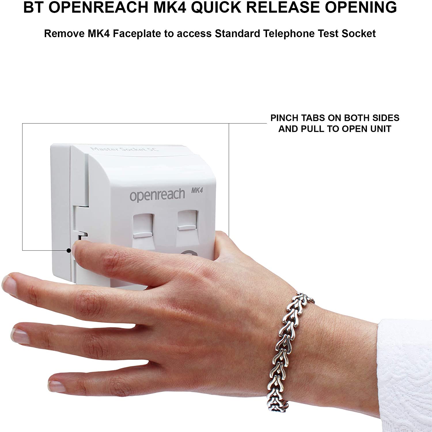 1STec BT Openreach NTE5C MK2 Master + MK4 Faceplate + Back Box - Combination Socket for Fibre Broadband + Filtered Telephone Main Line BT431a for Phone RJ11/RJ45 Data (5c Mark 2 + 4 + Surface Mount)