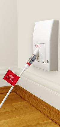 1STec Latest Model Isolated Genuine Virgin Media White Internal use Wall Box Outlet Socket with Euro Module Angled F-Connector Isolator for TiVo Digital TV or Superhub Broadband Modem Indoor Feed